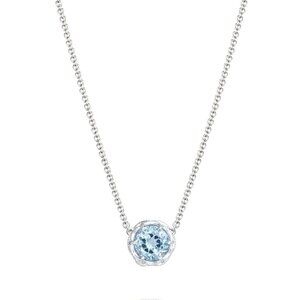 Tacori 18K Sterling Crescent Crown 2ct. TW Swiss Blue Topaz Pendant Necklace 17"